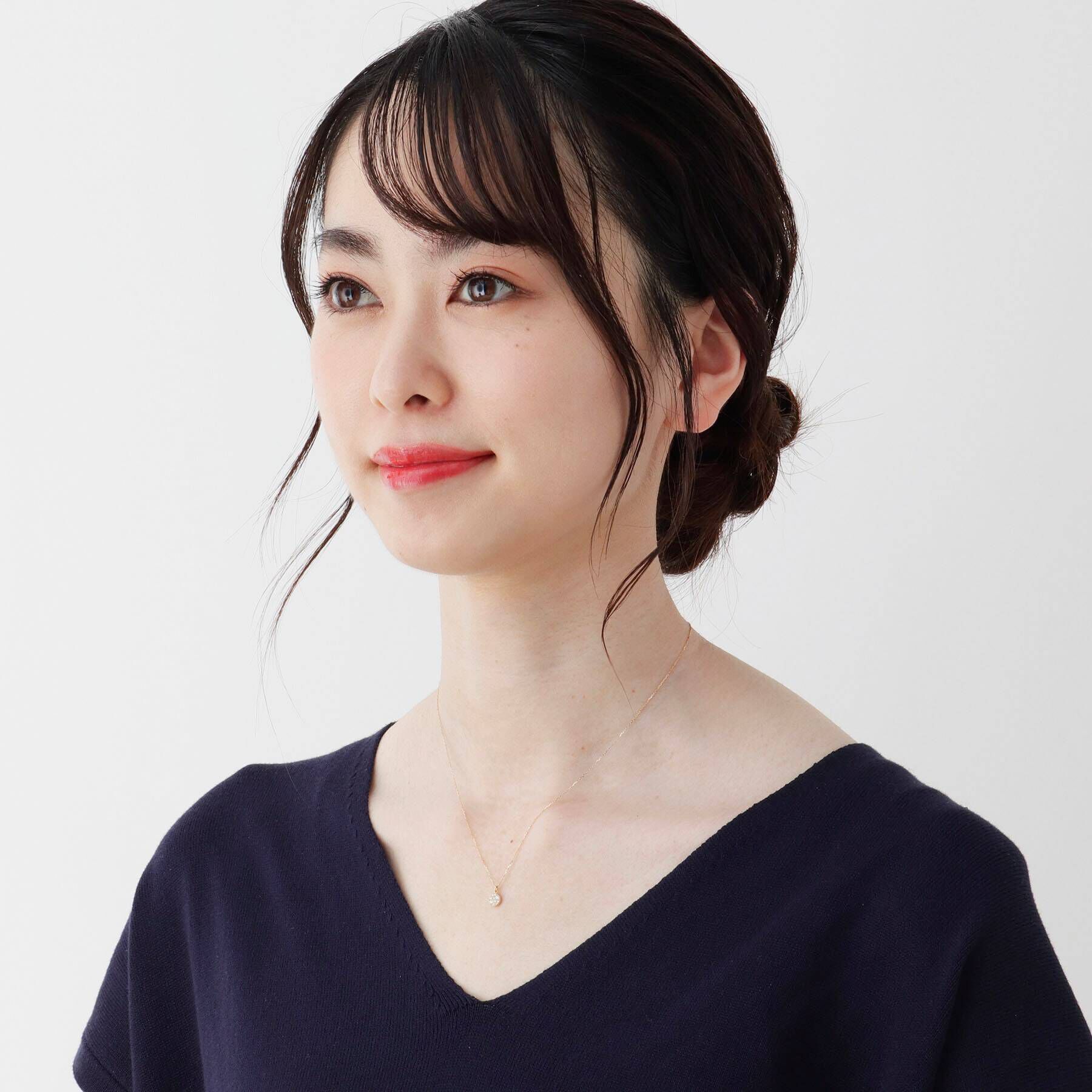 COCOSHNIK「K18ダイヤモンド ランダムパヴェ ラウンドネックレス」|ネックレス|