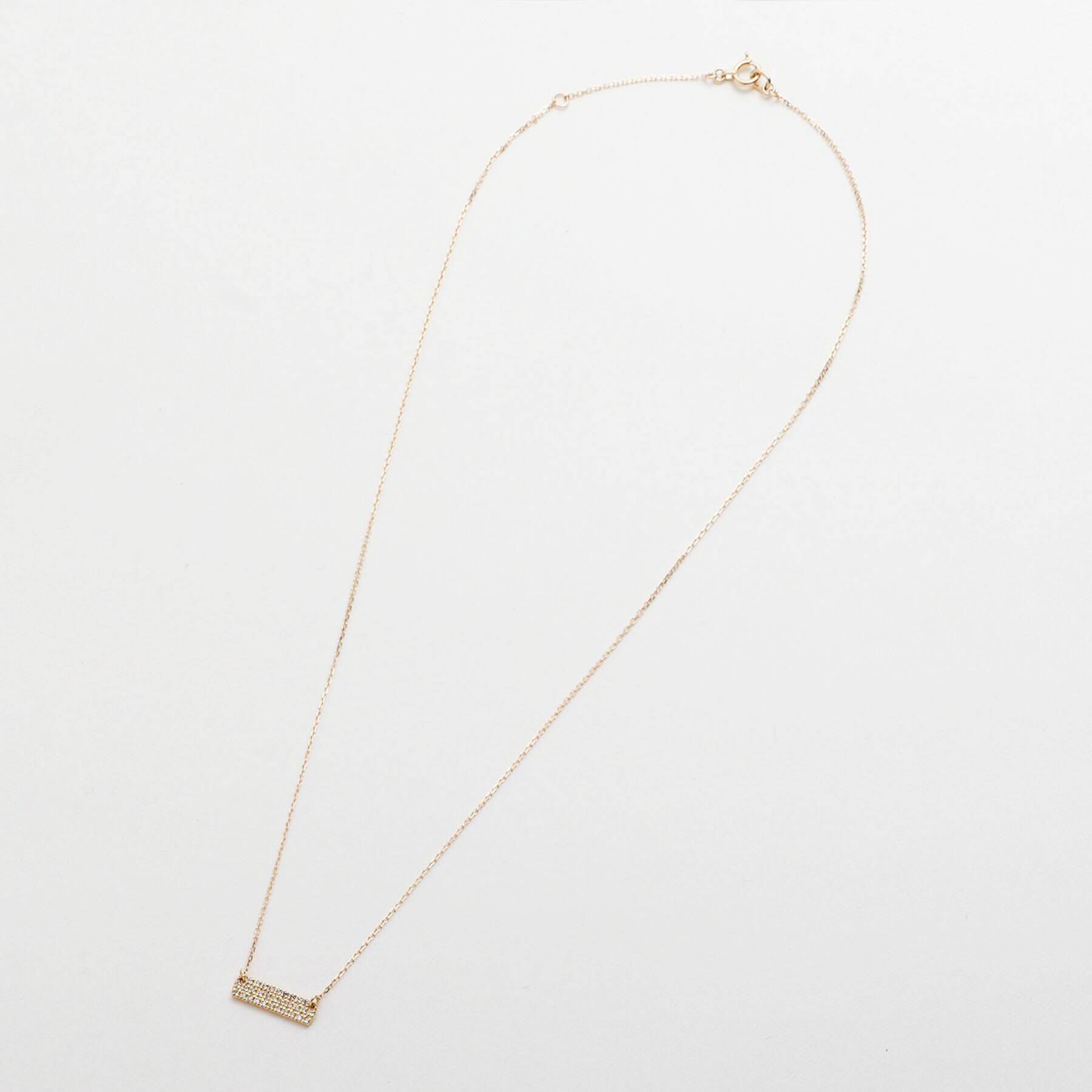 COCOSHNIK「K18ダイヤモンド ホリゾンタル タグネックレス」|ネックレス|