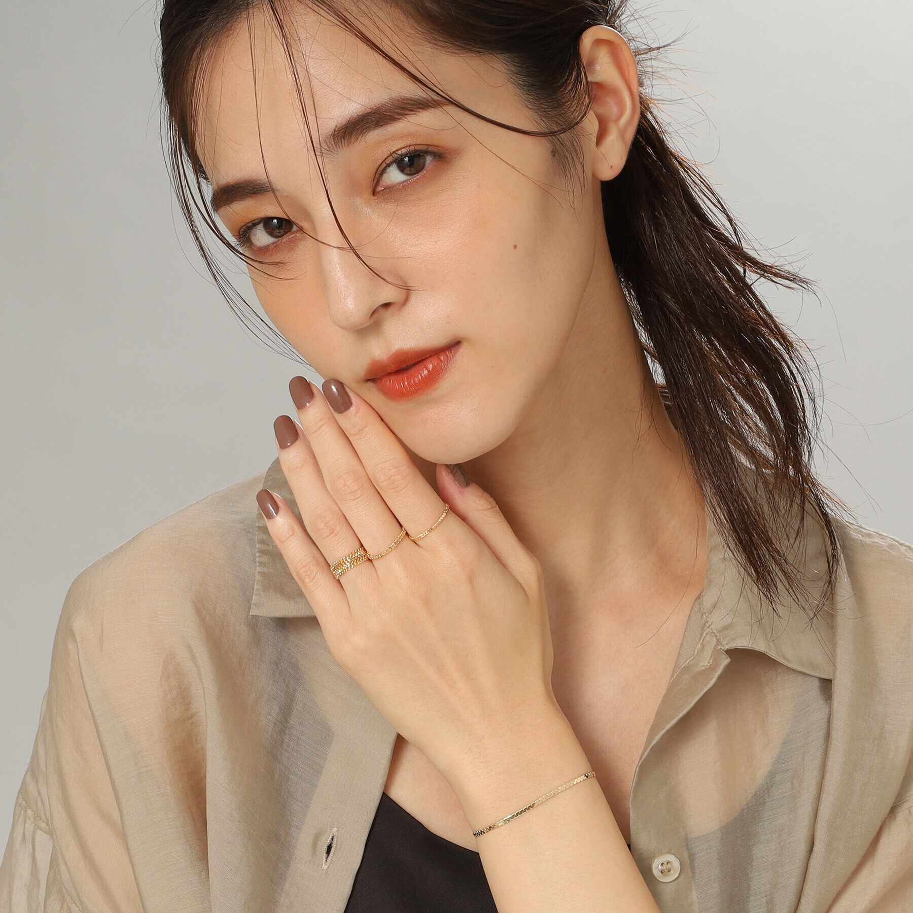 COCOSHNIK「K18キヘイレース チェーンリング」|リング|