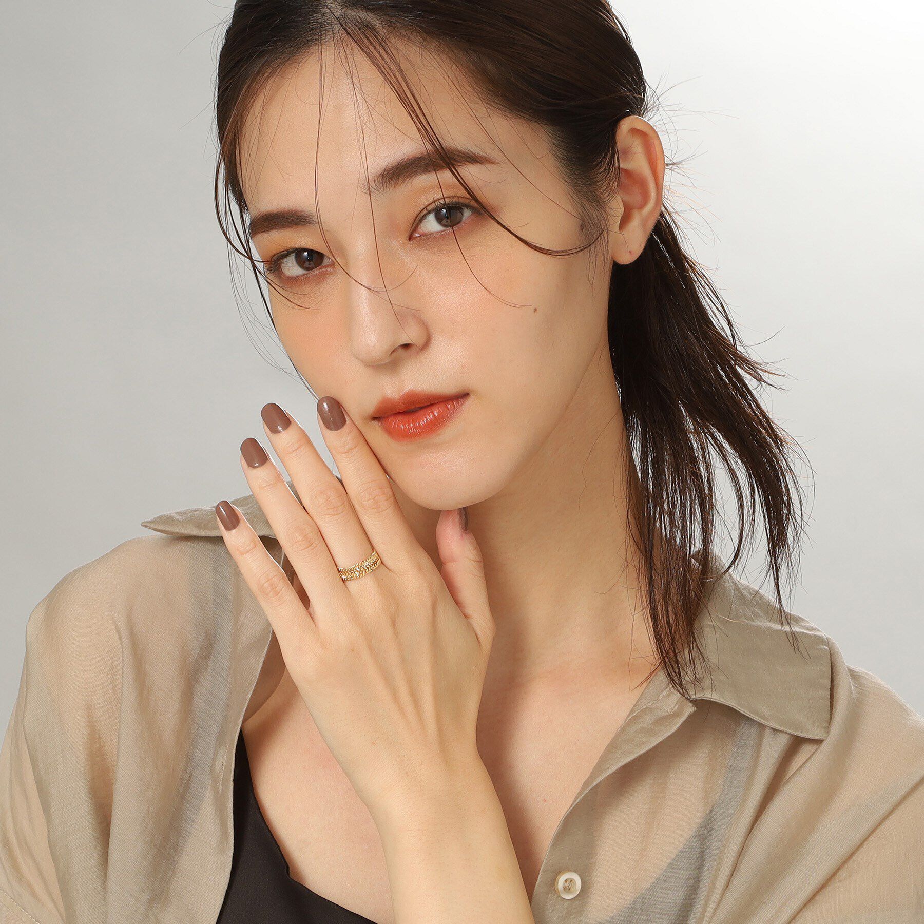 COCOSHNIK「K18キヘイレース チェーンリング」|リング|