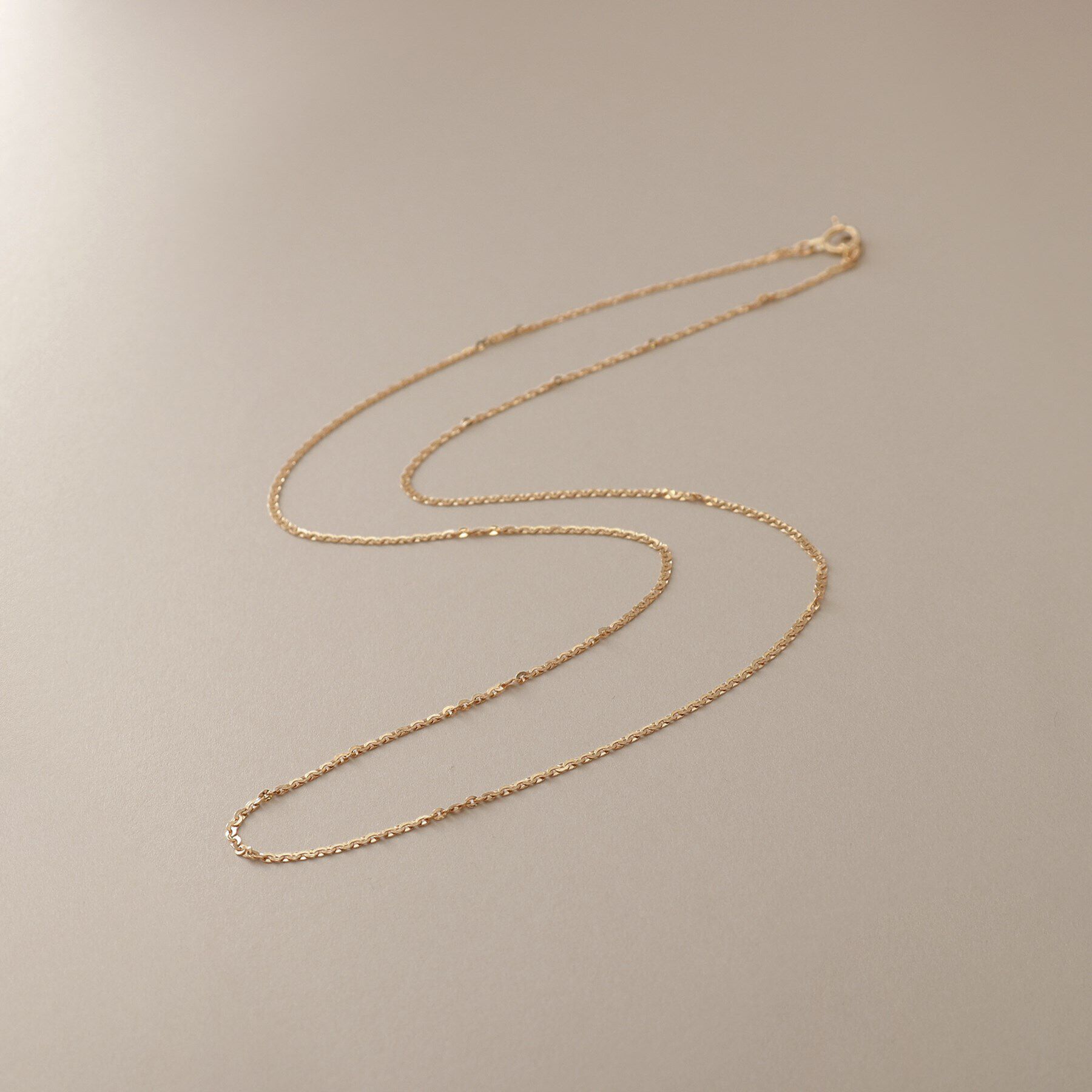 COCOSHNIK「K18フレスコフラットチェーン ネックレス細」|ネックレス|