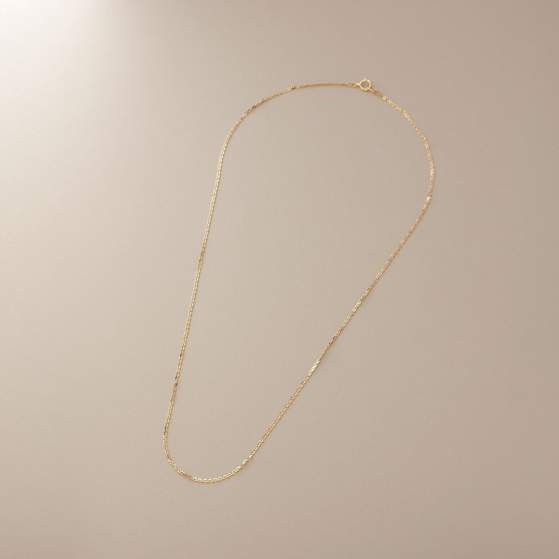COCOSHNIK「K18フレスコフラットチェーン ネックレス細」|ネックレス|
