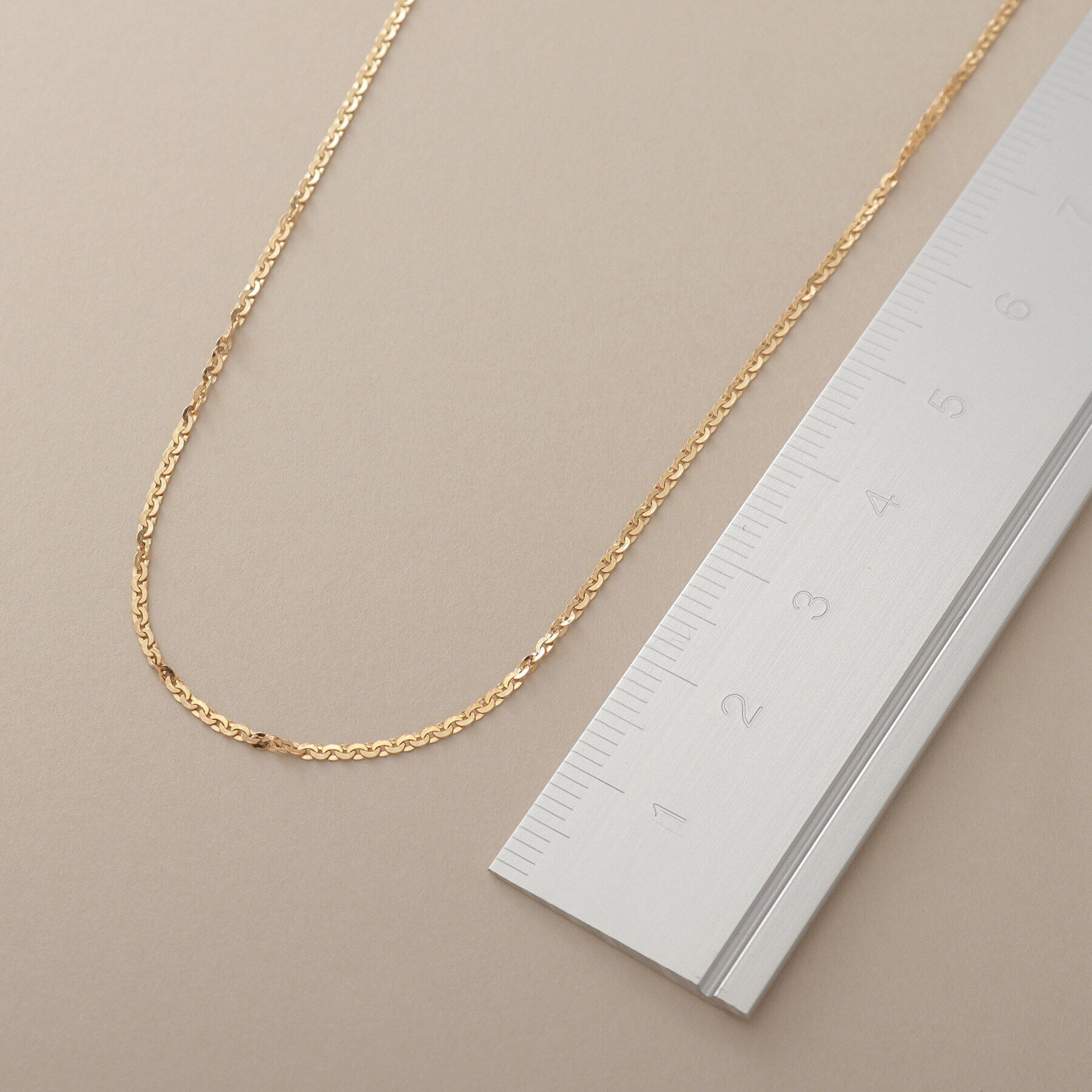 COCOSHNIK「K18フレスコフラットチェーン ネックレス細」|ネックレス|