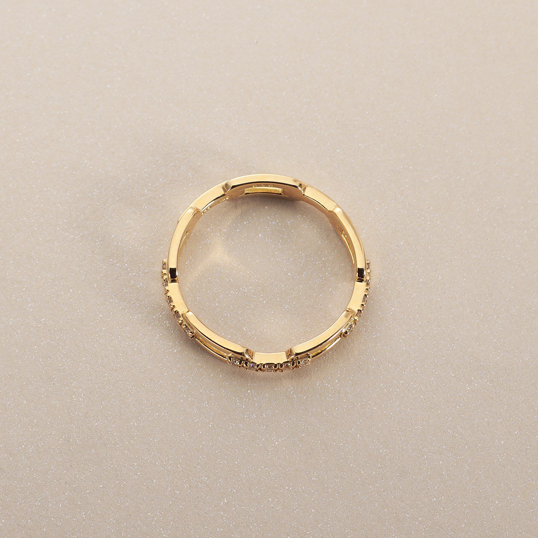 COCOSHNIK「K18ダイヤモンド ケーブルチェーンモチーフ リング」|リング|