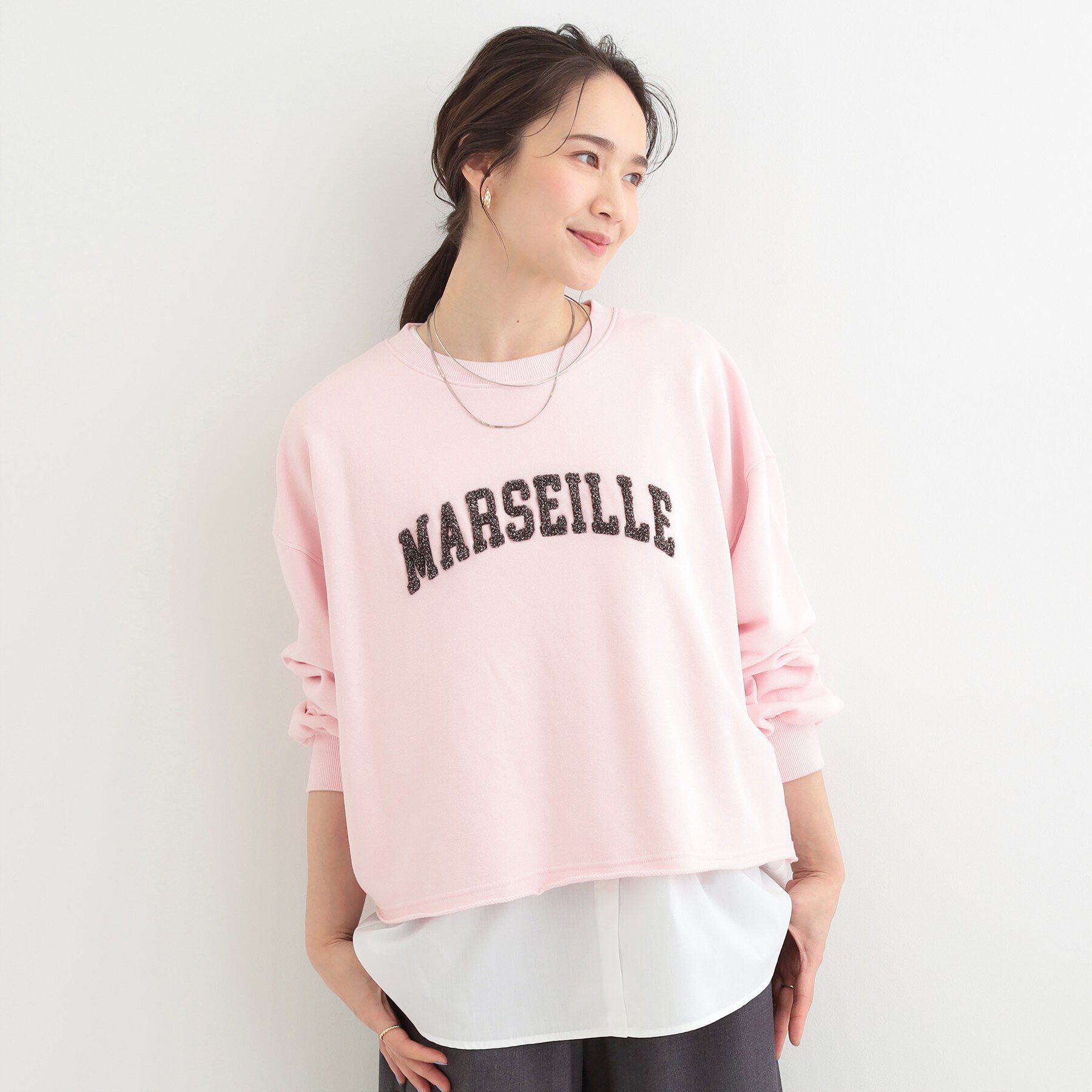 SHOO･LA･RUE「サガラ刺繍アソート裏毛スウェット」|パーカー|