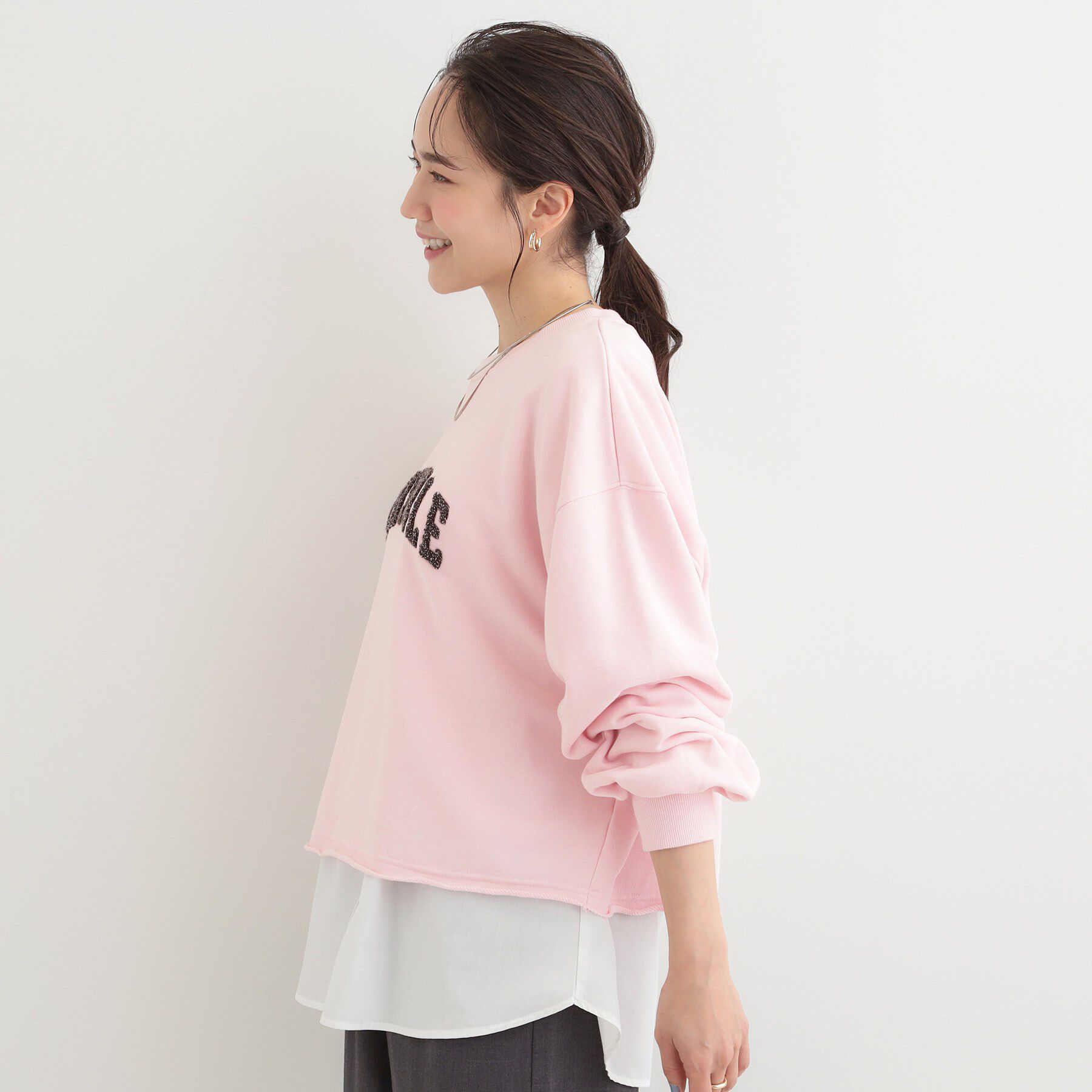 SHOO･LA･RUE「サガラ刺繍アソート裏毛スウェット」|パーカー|