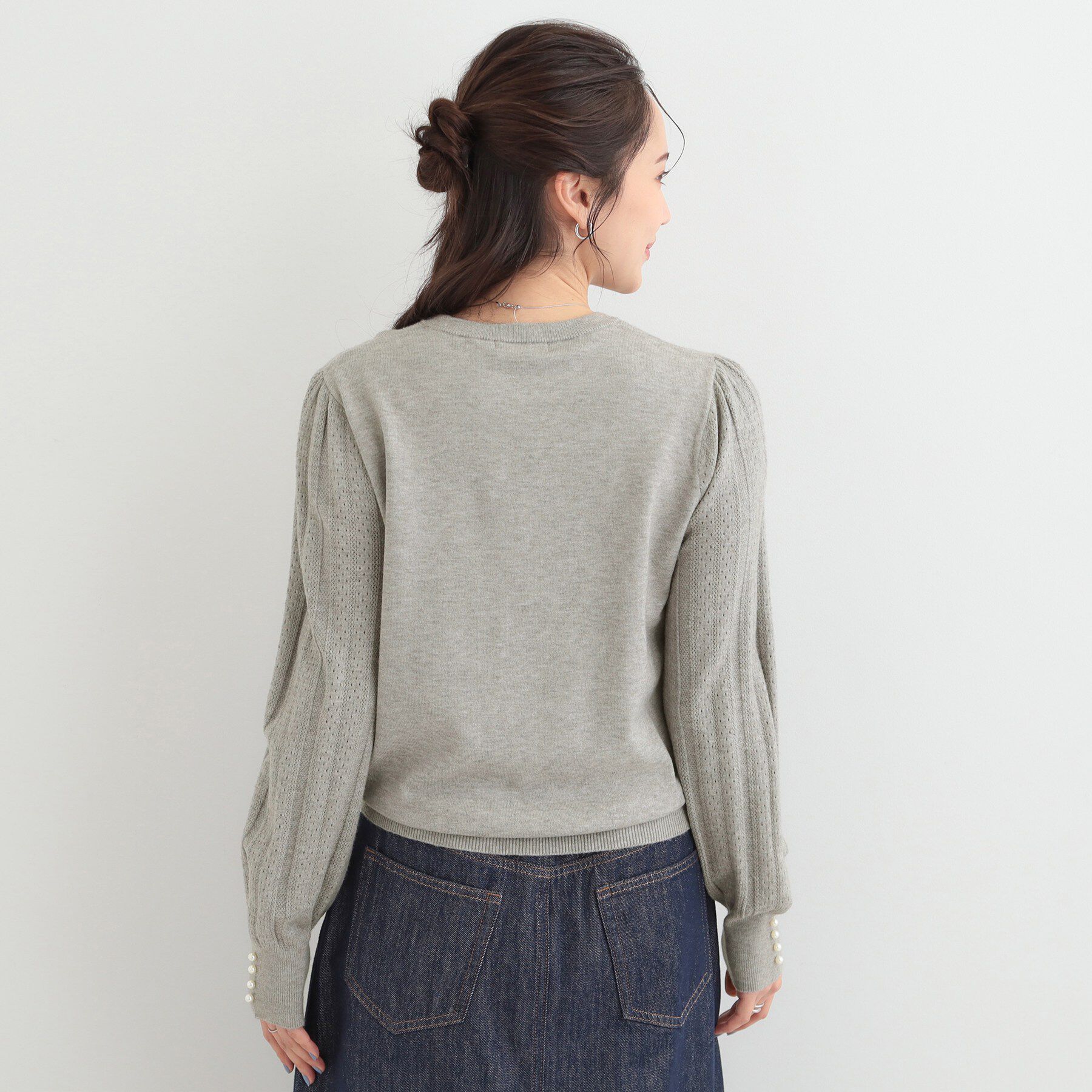 SHOO･LA･RUE「コンパクト見えが大人かわいい お袖編み柄ニット」|ニット・セーター|