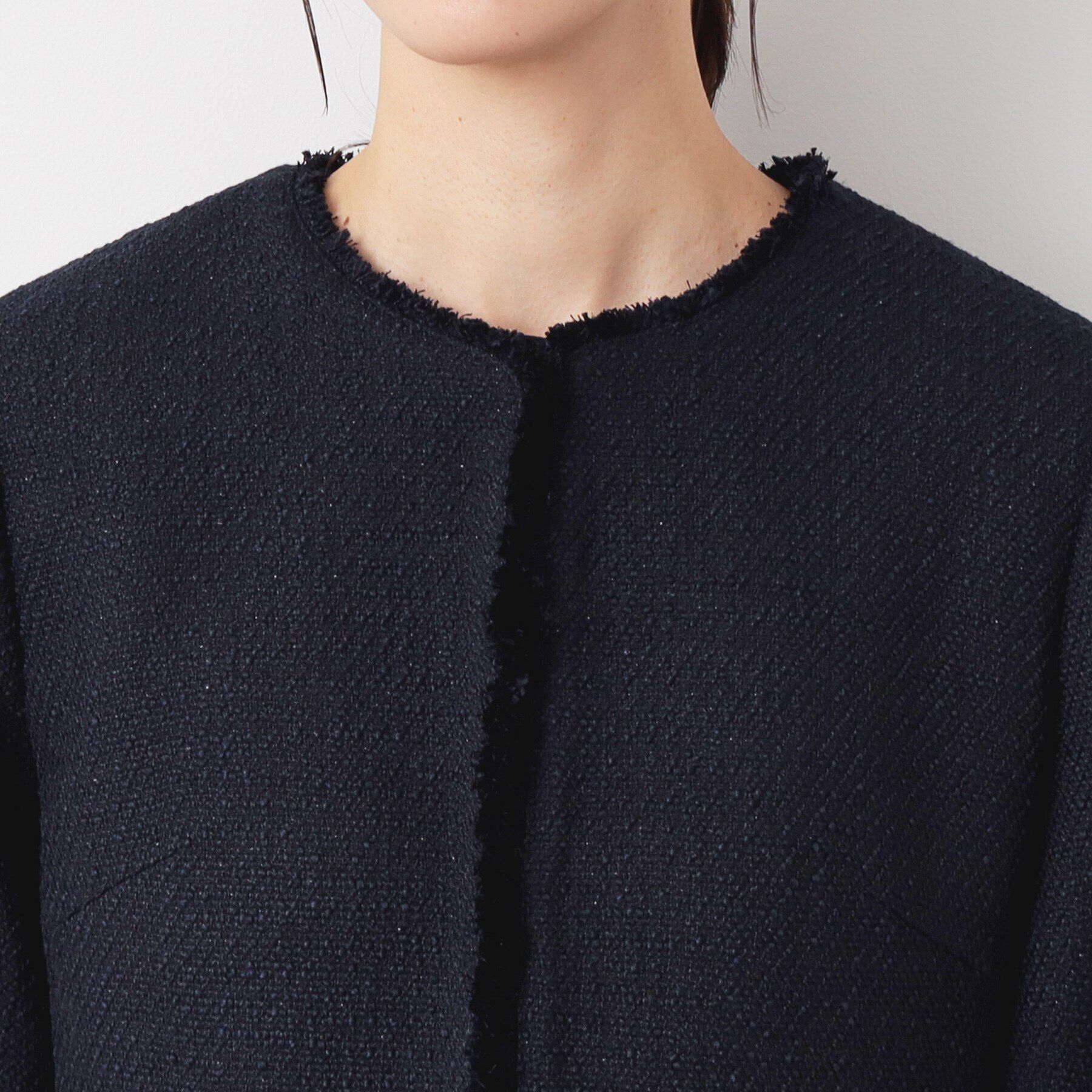 Dessin「【入卒/セレモニー】ツイードクルーネックジャケット」|ノーカラージャケット|