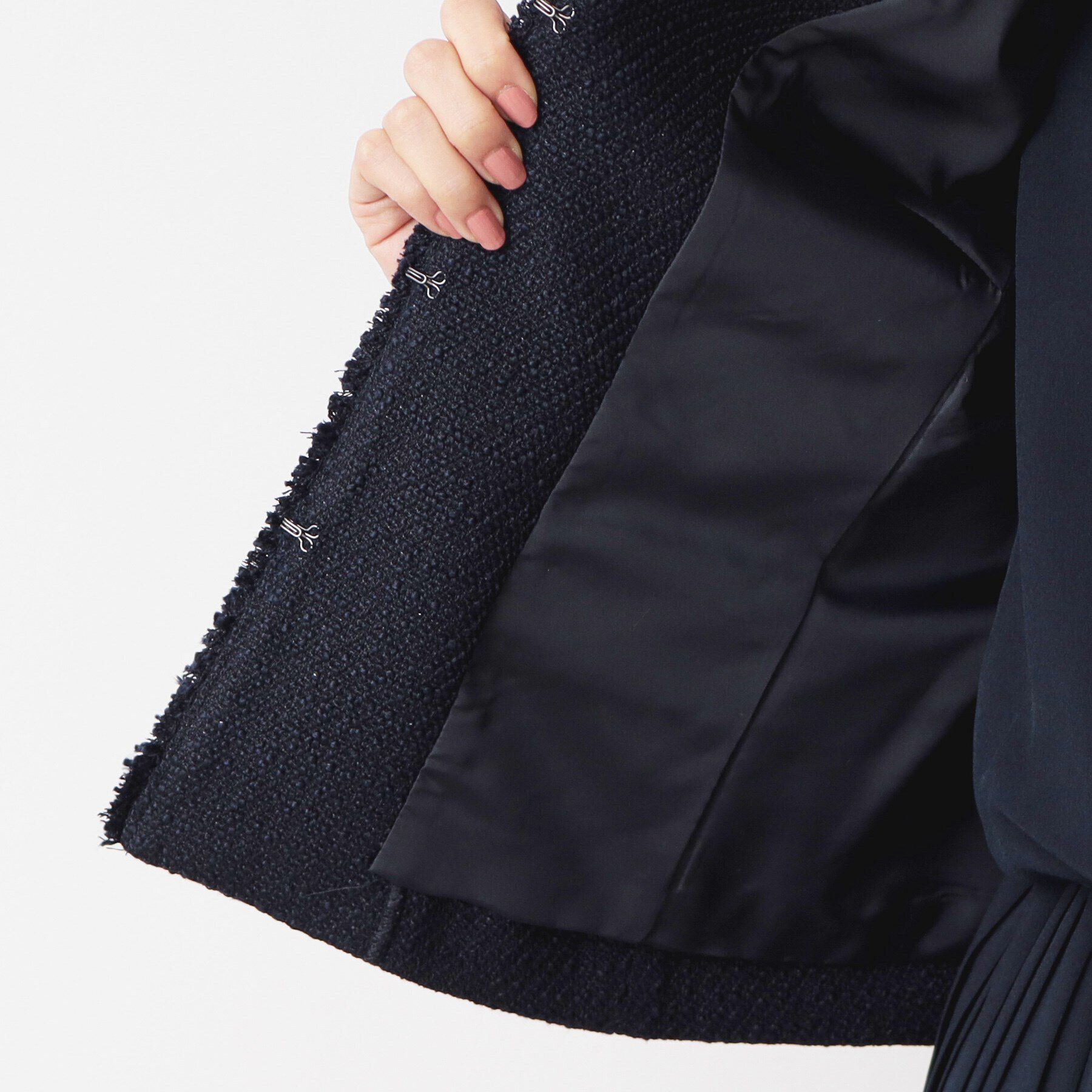 Dessin「【入卒/セレモニー】ツイードクルーネックジャケット」|ノーカラージャケット|