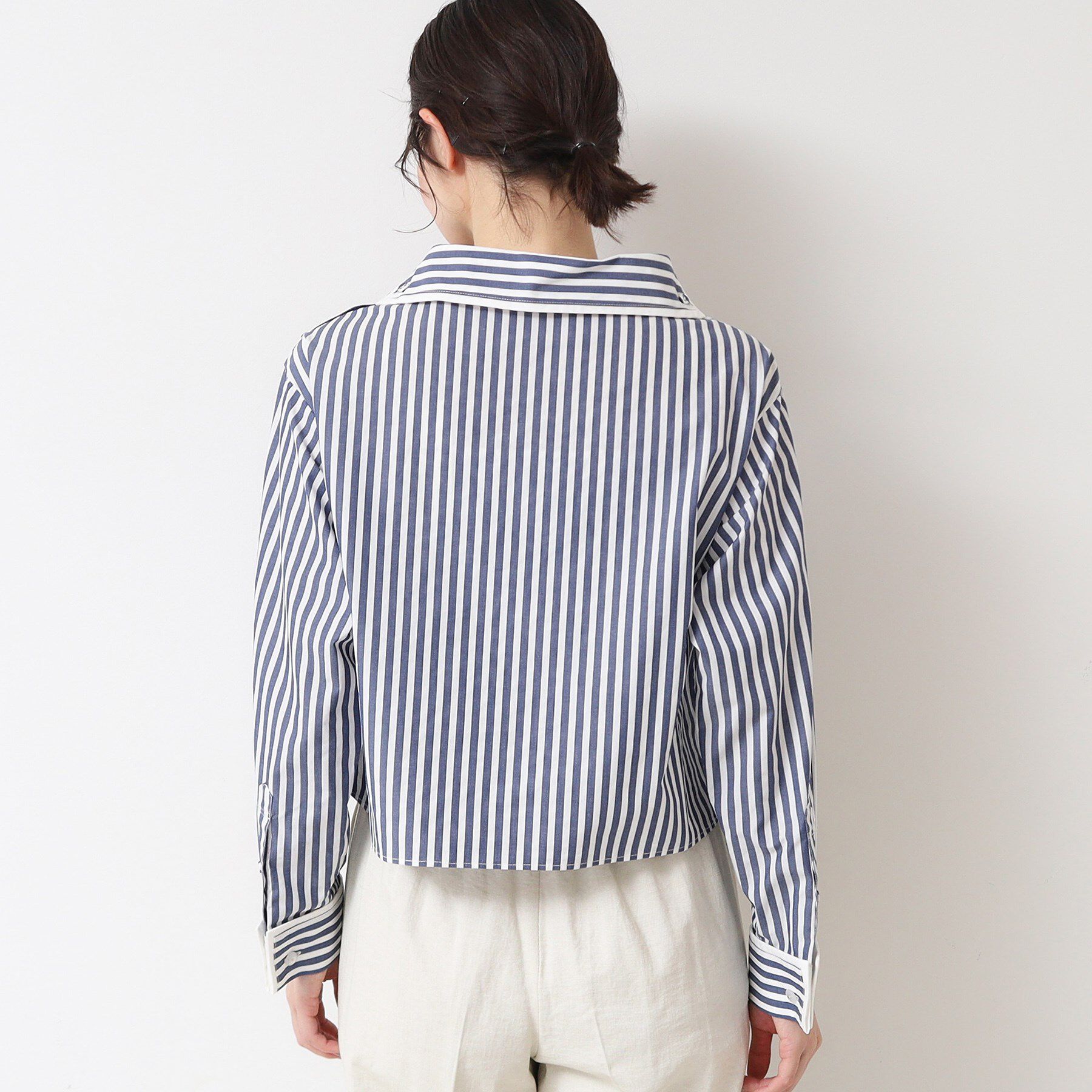 Dessin「【洗える】ロールネックストライプブラウス（S～L）」|シャツ・ブラウス|