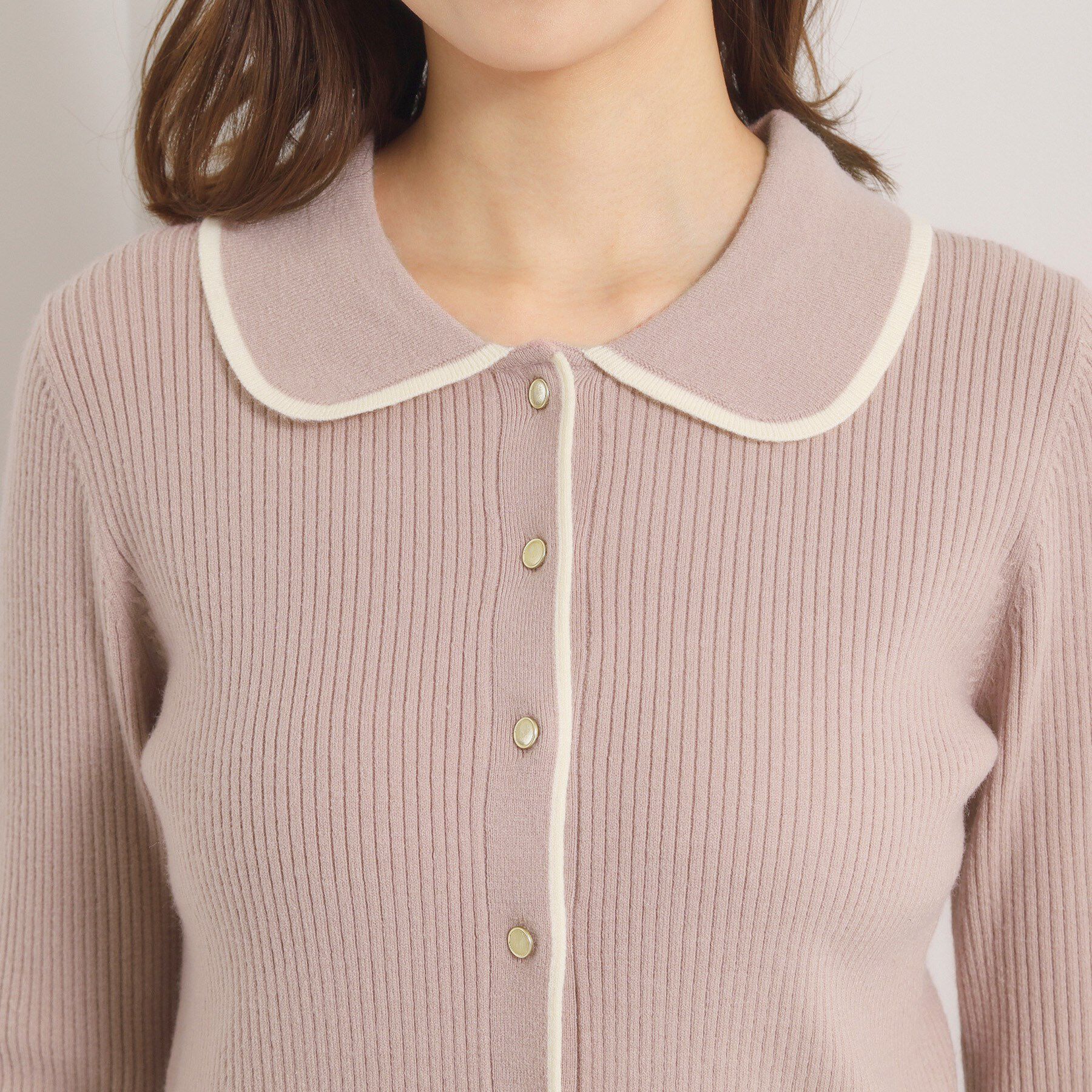 ITS&rsquo;DEMO「【手洗い可】配色襟リブニット」|ニット・セーター|