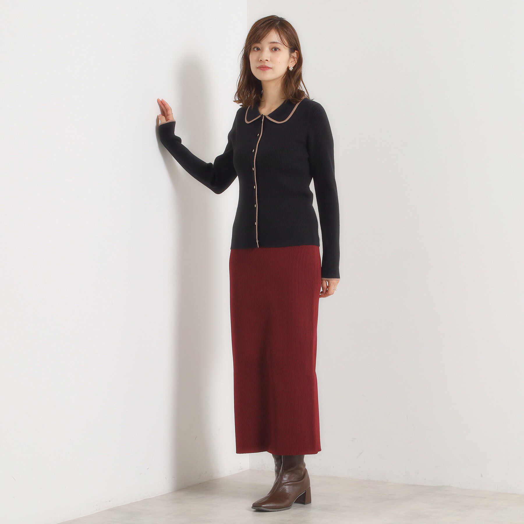 ITS&rsquo;DEMO「【手洗い可】配色襟リブニット」|ニット・セーター|