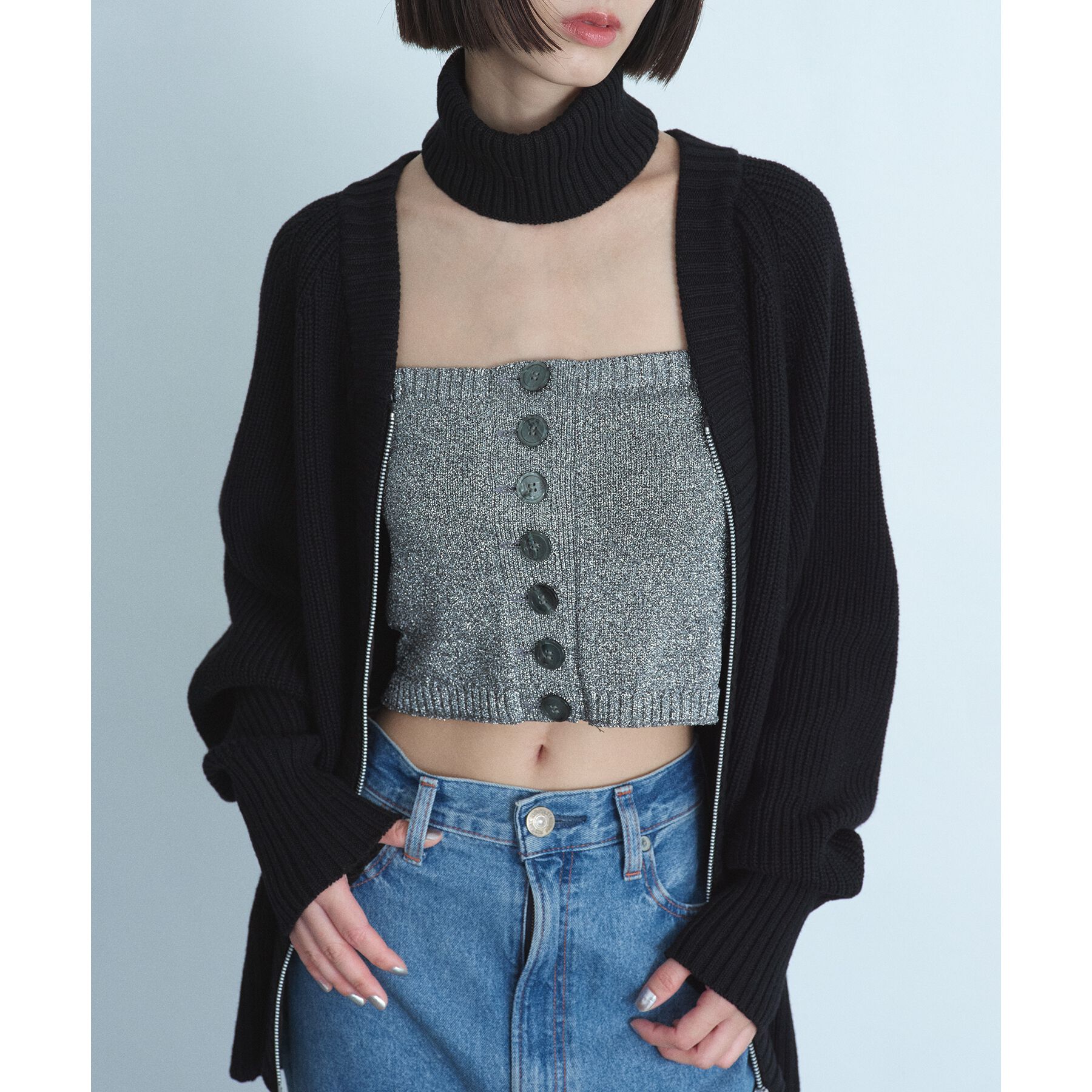 CODE A「lame knit bustier」|ニット・セーター|
