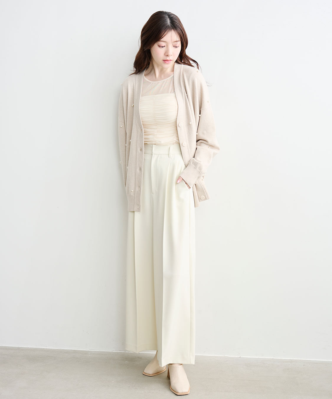 COCO DEAL「パールニットカーディガン」|ニット・セーター|