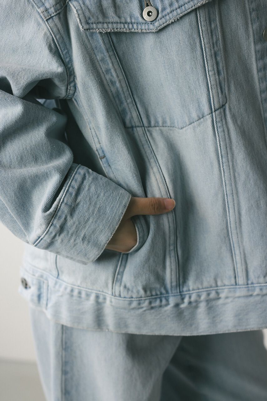 STYLEMIXER「ノーカラーデニムジャケット」|デニムジャケット|