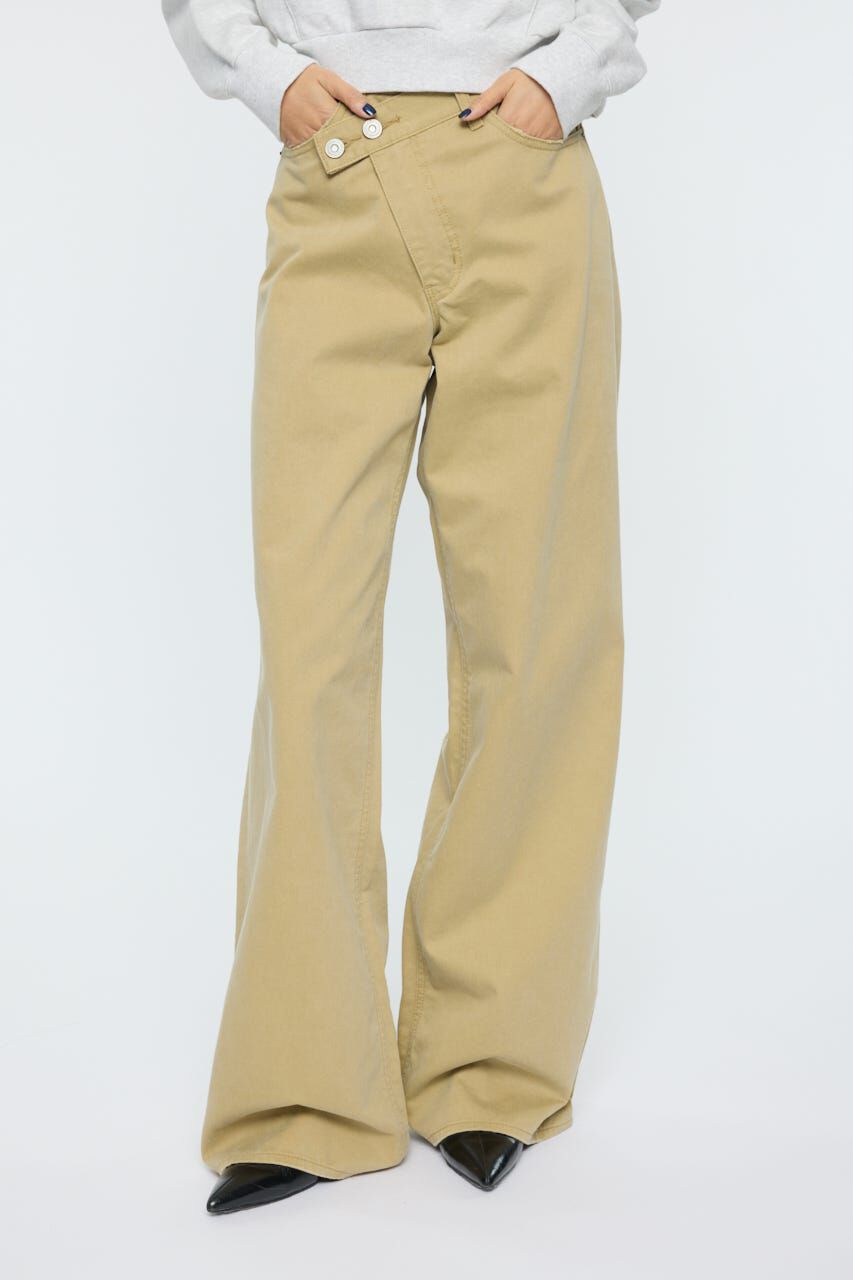 MOUSSY「CROSS CHINO WIDE STRAIGHT」|デニム|BEG