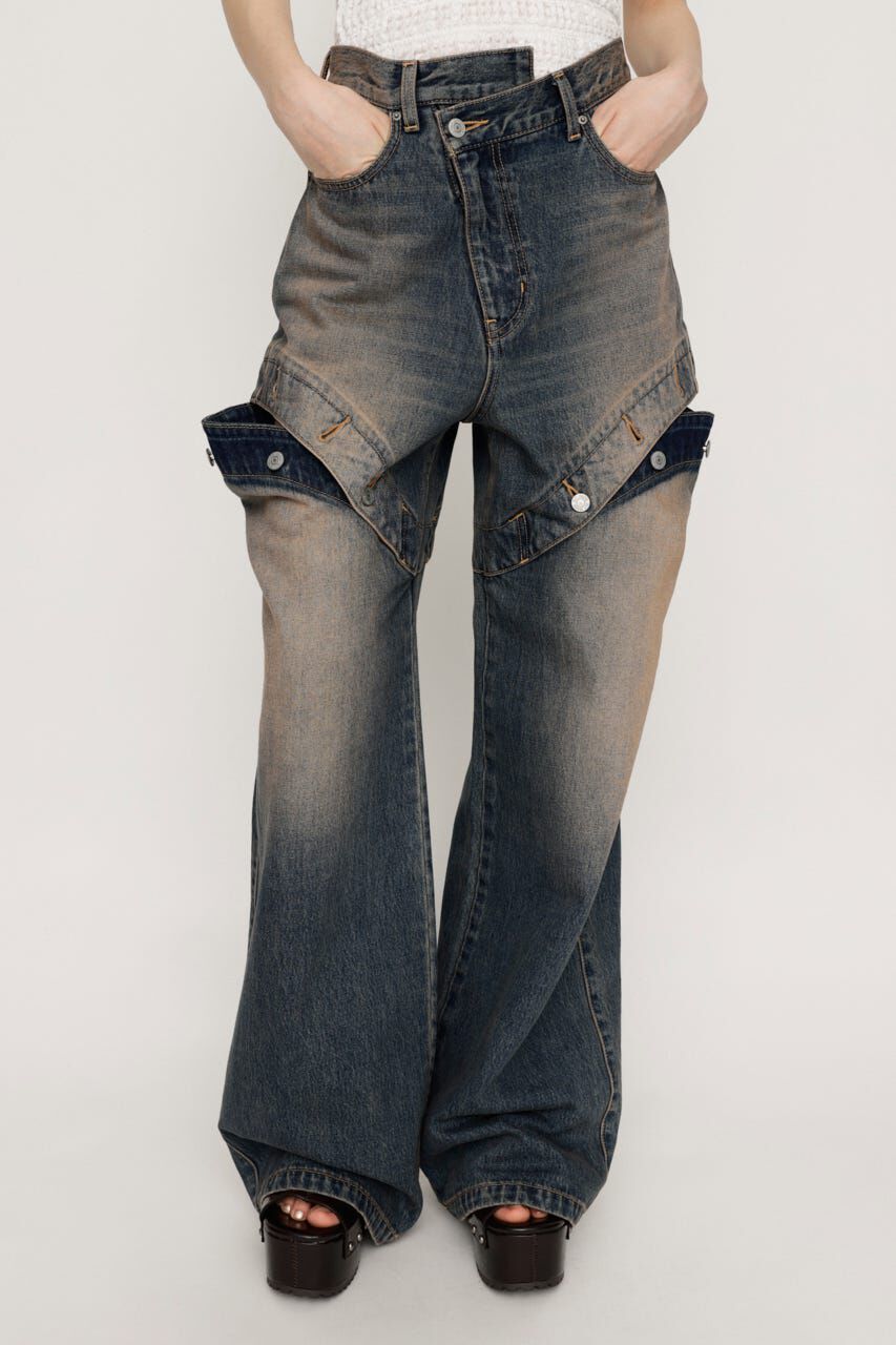 SLY「J／W SIDE OPEN STRAIGHT パンツ」|デニム|