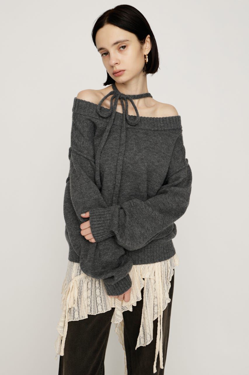 SLY 2WAY SHOULDER KNIT トップス T.GRY 新品 2WAY SHOULDER KNIT トップス（SLY）｜ルミネのファッション通販