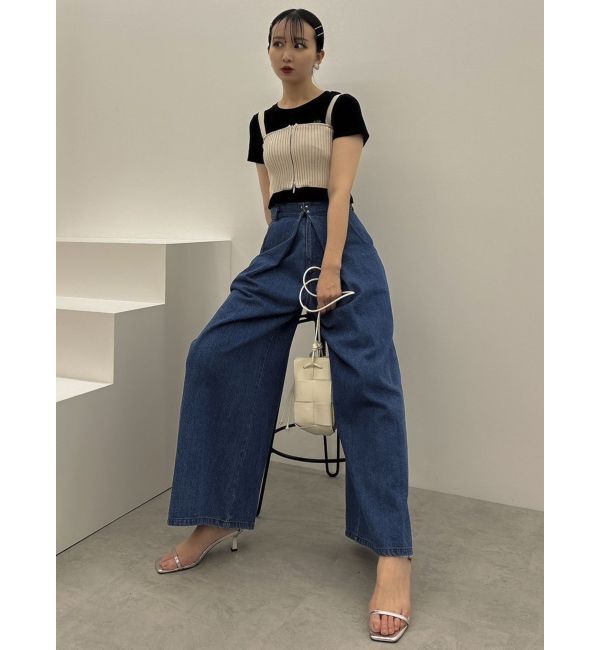 dazzlin「ダブルジップリブニットビスチェ」|ニット・セーター|