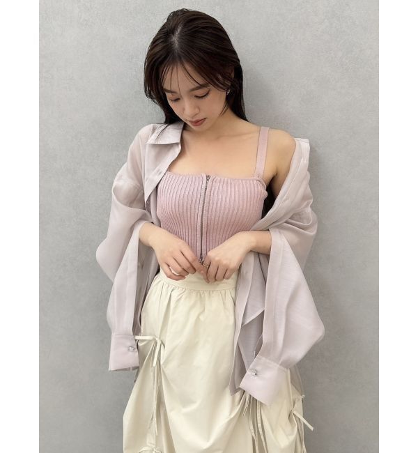 dazzlin「ダブルジップリブニットビスチェ」|ニット・セーター|