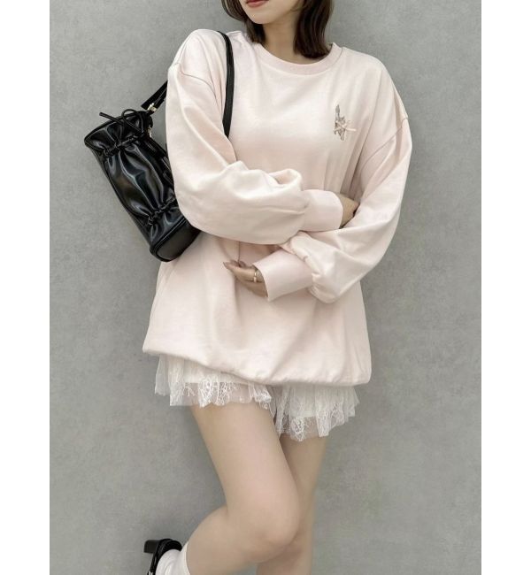 dazzlin「CAT刺繍リボンカットプルオーバー」|Tシャツ・カットソー|ピンク