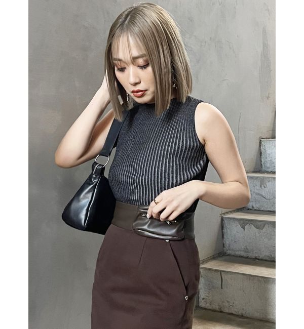 MURUA「バイカラーリブニットタンク」|ニット・セーター|