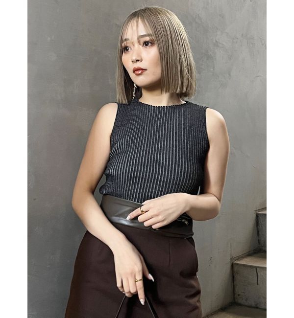 MURUA「バイカラーリブニットタンク」|ニット・セーター|