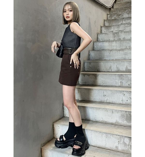 MURUA「バイカラーリブニットタンク」|ニット・セーター|