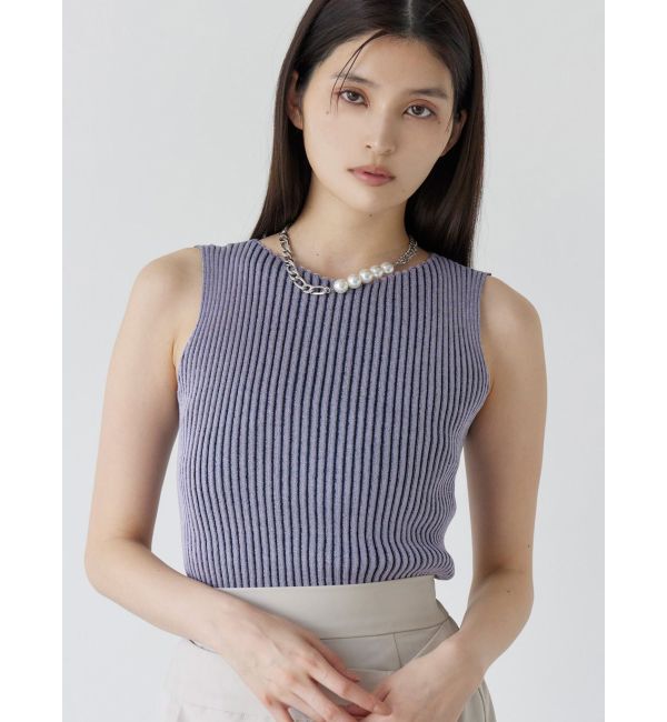 MURUA「バイカラーリブニットタンク」|ニット・セーター|パープル