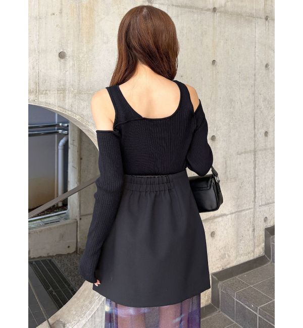 MURUA「ショルダーカットレイヤードライクリブニット」|ニット・セーター|