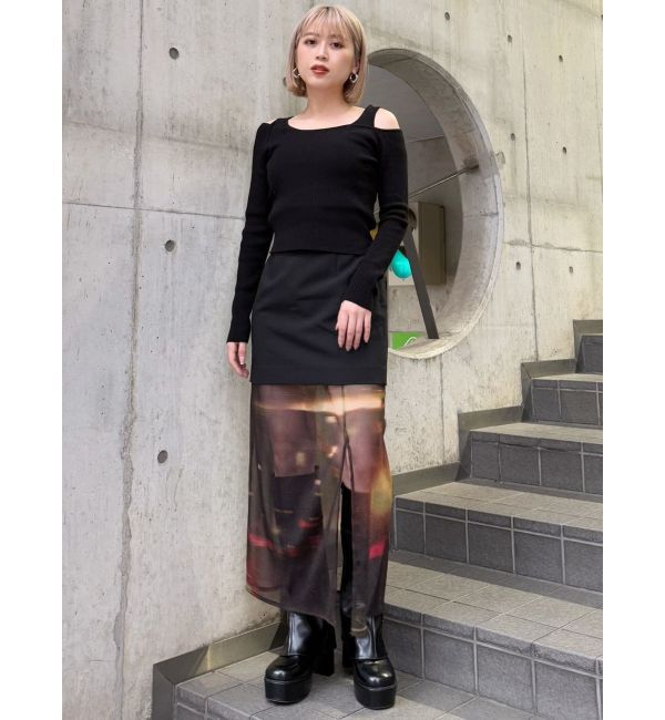 MURUA「ショルダーカットレイヤードライクリブニット」|ニット・セーター|