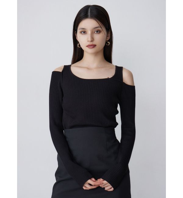 MURUA「ショルダーカットレイヤードライクリブニット」|ニット・セーター|