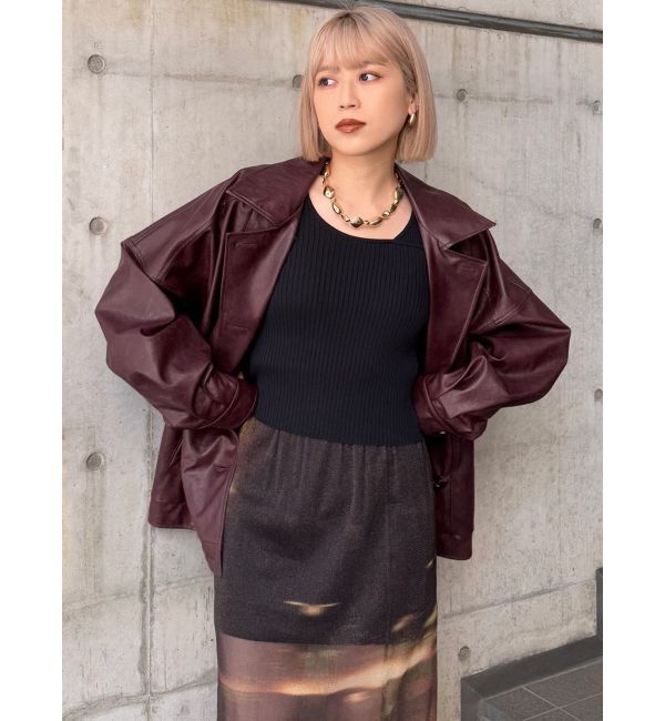 MURUA「ショルダーカットレイヤードライクリブニット」|ニット・セーター|