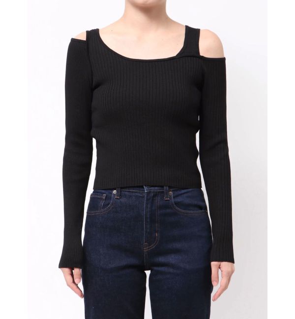 MURUA「ショルダーカットレイヤードライクリブニット」|ニット・セーター|