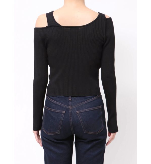 MURUA「ショルダーカットレイヤードライクリブニット」|ニット・セーター|