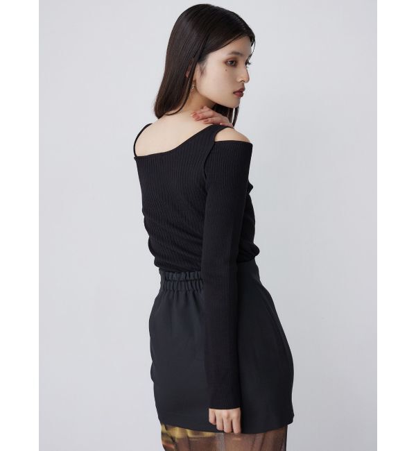 MURUA「ショルダーカットレイヤードライクリブニット」|ニット・セーター|