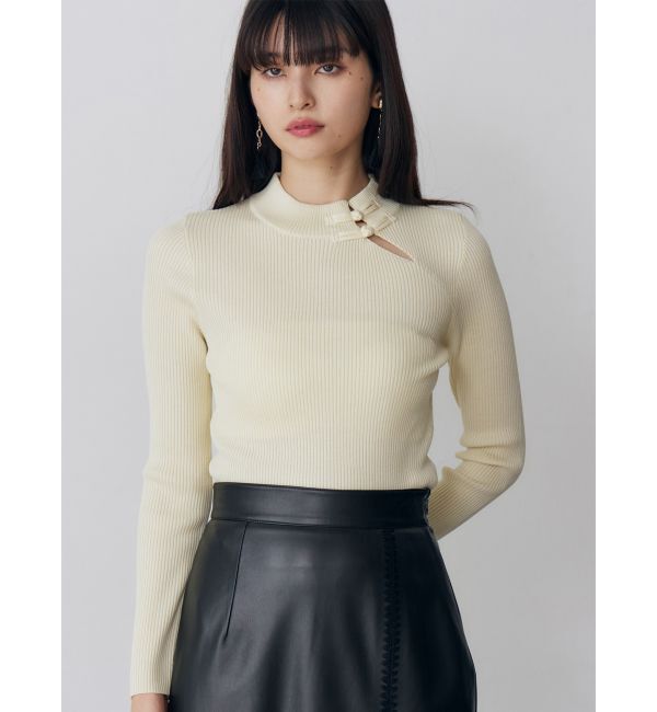 MURUA「チャイナリブニット」|ニット・セーター|アイボリー