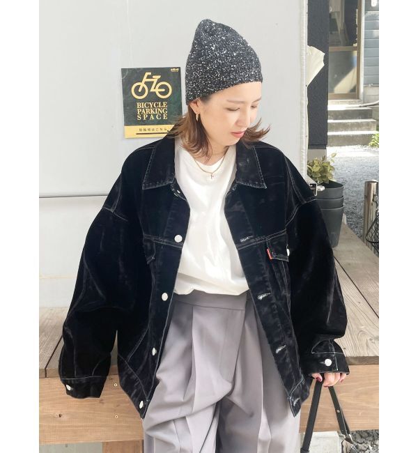 Ungrid「フロッキー起毛デニムジャケット」|デニムジャケット|