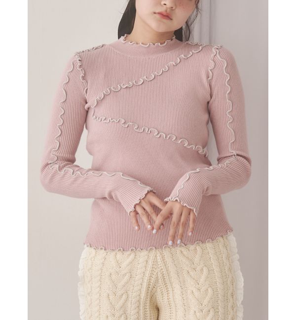 merry jenny「メロウリブニットtops」|ニット・セーター|ピンク