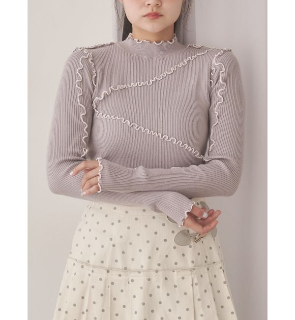 merry jenny「メロウリブニットtops」|ニット・セーター|ラベンダー