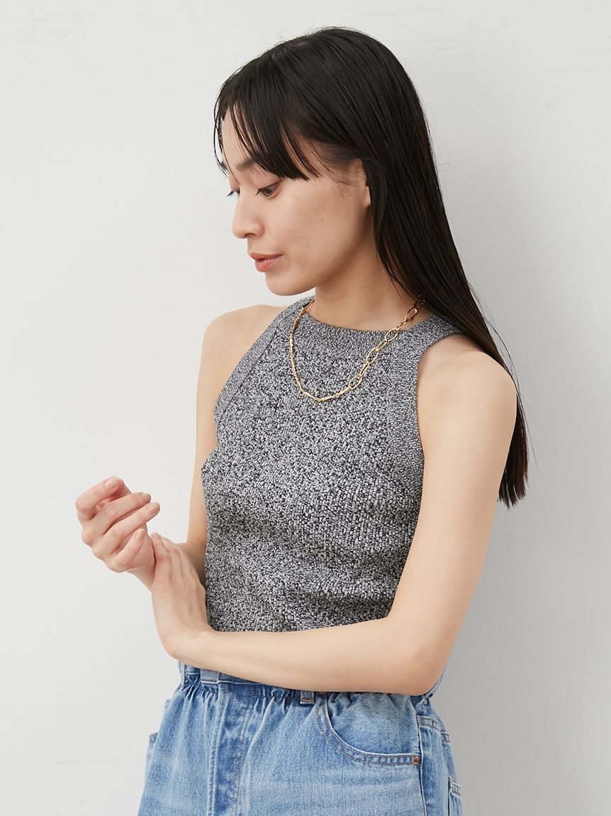 Mila Owen「アメリカンスリーブリブニットトップス」|ニット・セーター|