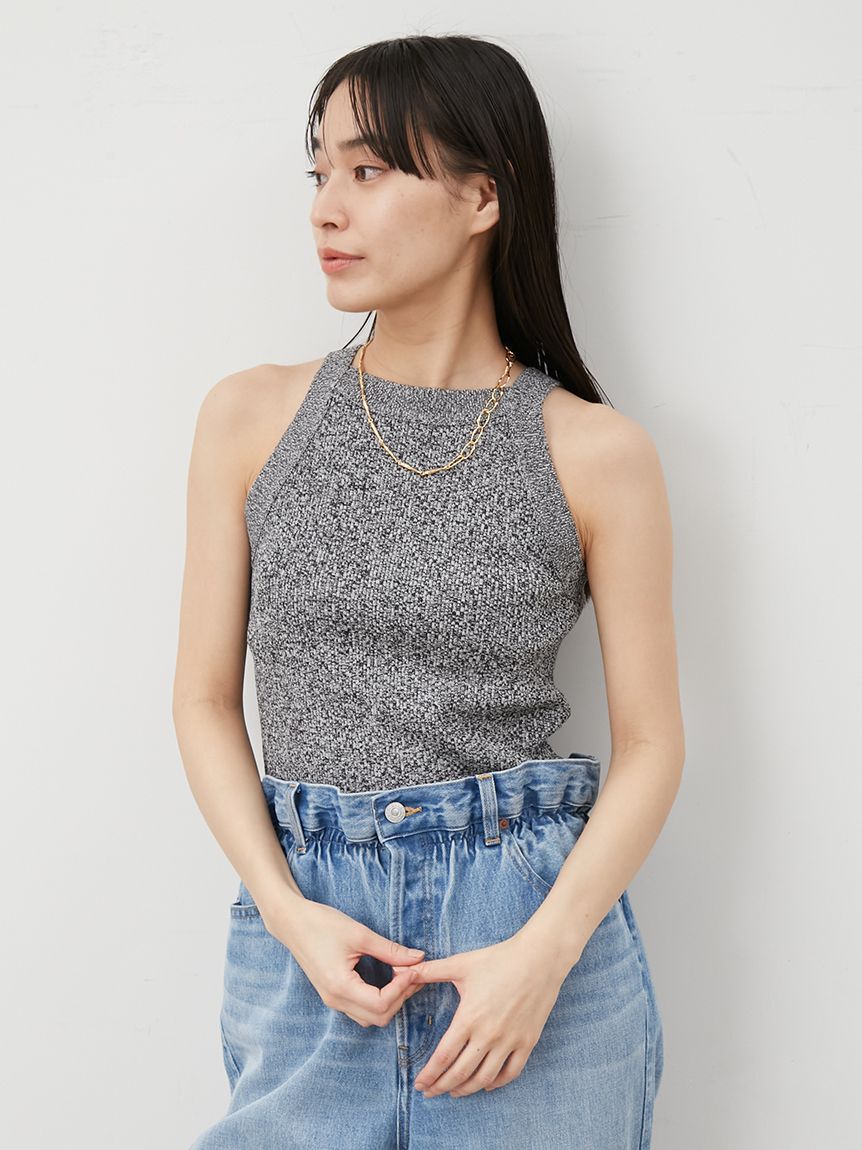 Mila Owen「アメリカンスリーブリブニットトップス」|ニット・セーター|