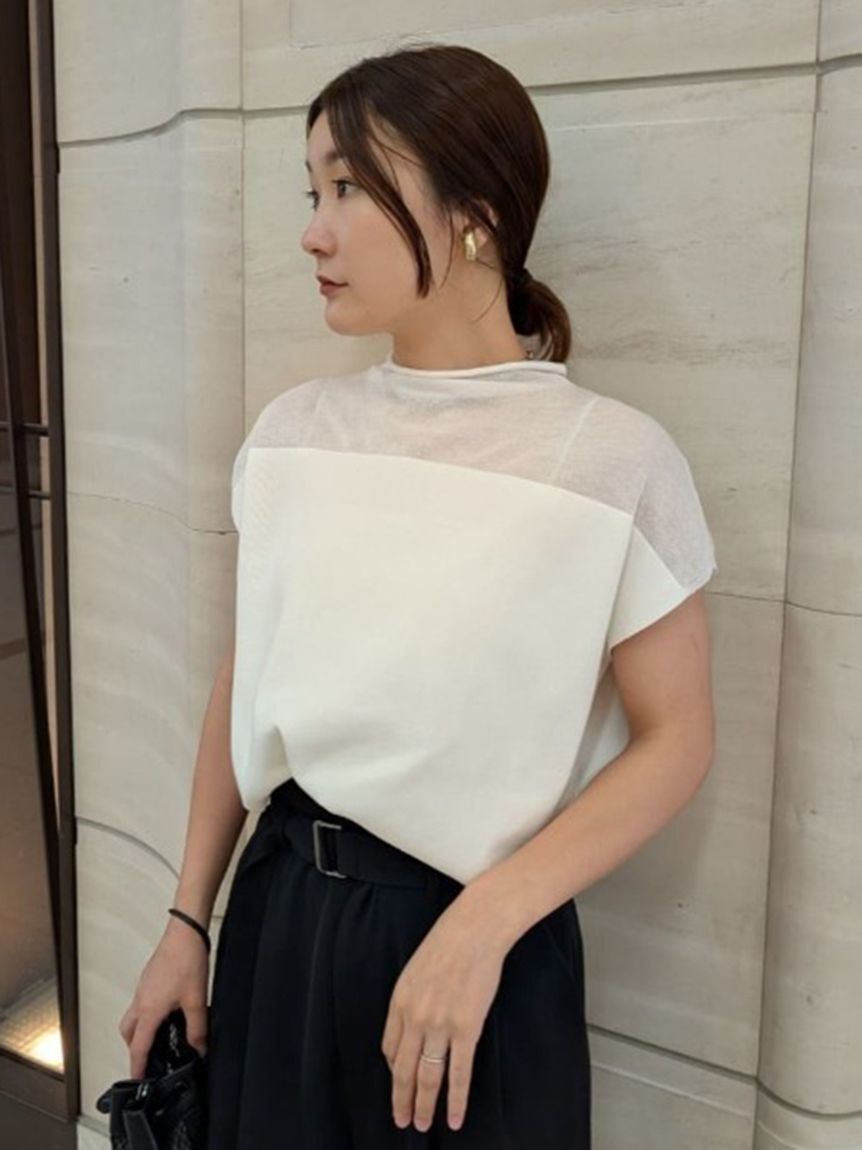 Mila Owen「ハイネックブラウジングシアーニット」|Tシャツ・カットソー|