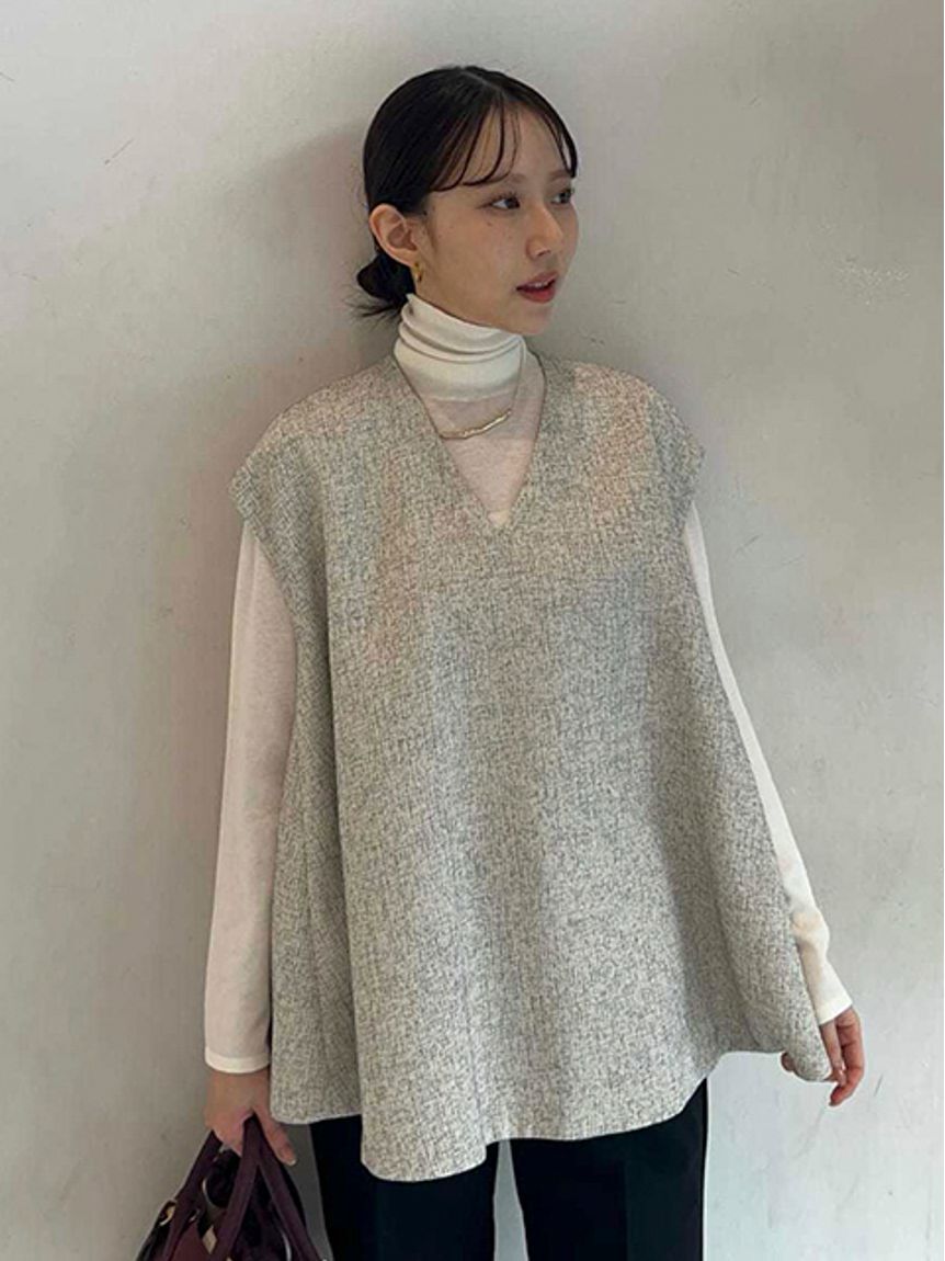 Mila Owen「【セットアイテム】フレアベストタートルニットパンツSET UP」|チノ|