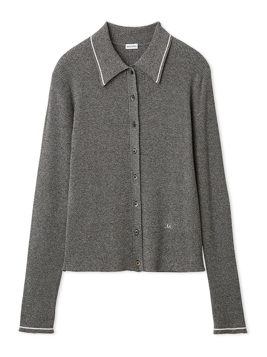Mila Owen「ポロ衿リブニットカーディガン」|カーディガン|