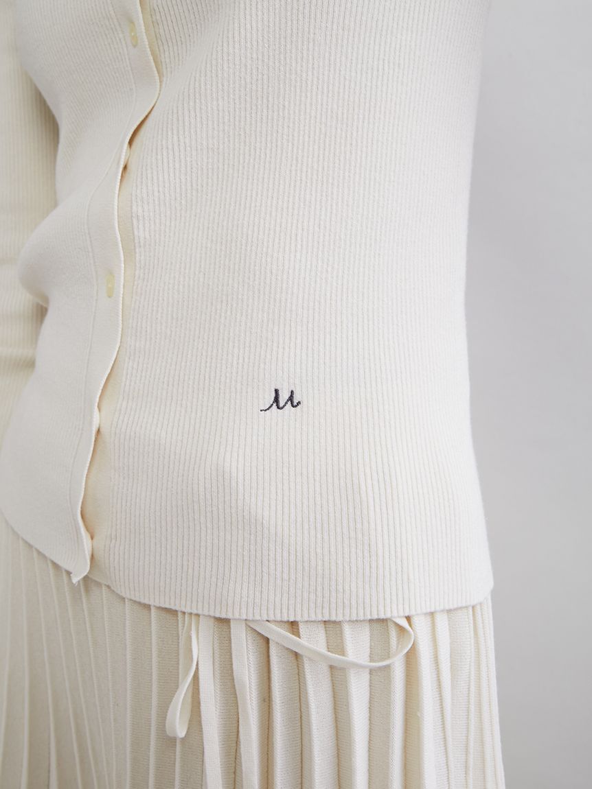 Mila Owen「ポロ衿リブニットカーディガン」|カーディガン|