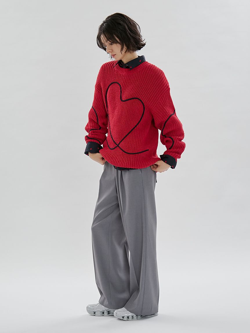 emmi atelier「【HEART】 ハート刺繍ベーシックシャツ」|シャツ・ブラウス|