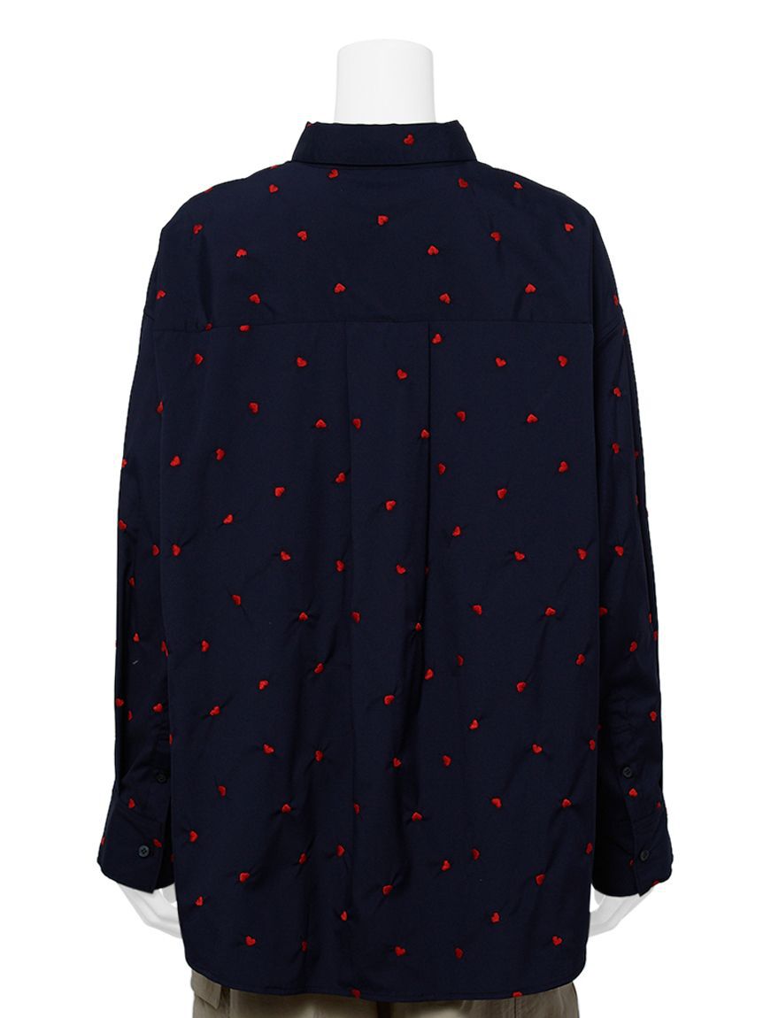 emmi atelier「【HEART】 ハート刺繍ベーシックシャツ」|シャツ・ブラウス|