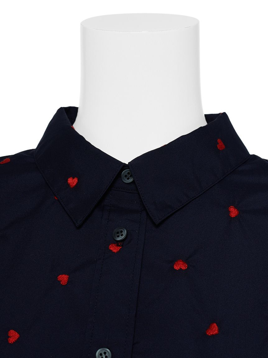 emmi atelier「【HEART】 ハート刺繍ベーシックシャツ」|シャツ・ブラウス|