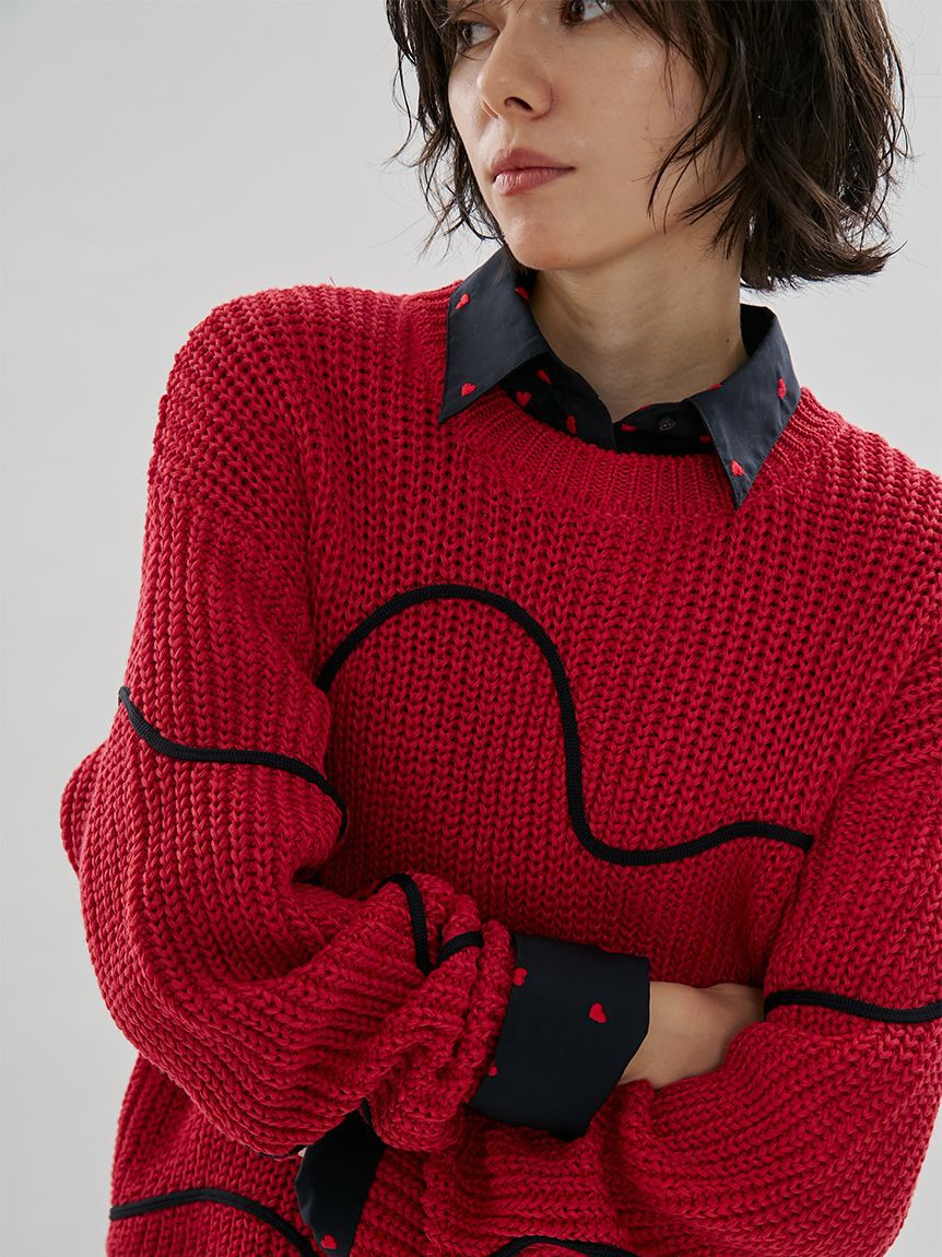 emmi atelier「【HEART】 ハート刺繍ベーシックシャツ」|シャツ・ブラウス|